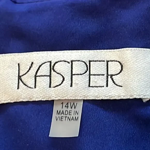 Kasper Blue Sheath Dress Office Sleeveless Plus Size 14W - Picture 5 of 8